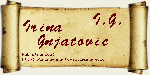 Irina Gnjatović vizit kartica